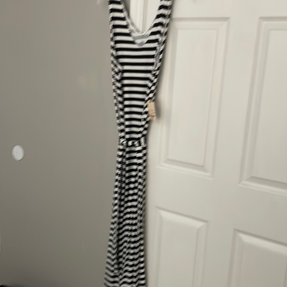 Black/White striped maxi dress.  Never worn with tags attached.